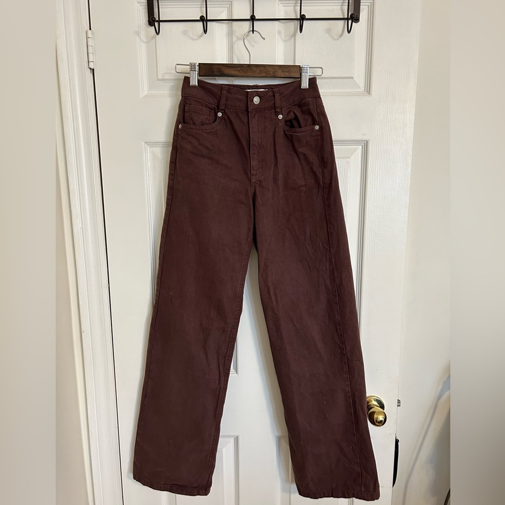 Mocha Brown Heidi Wide Leg Jeans